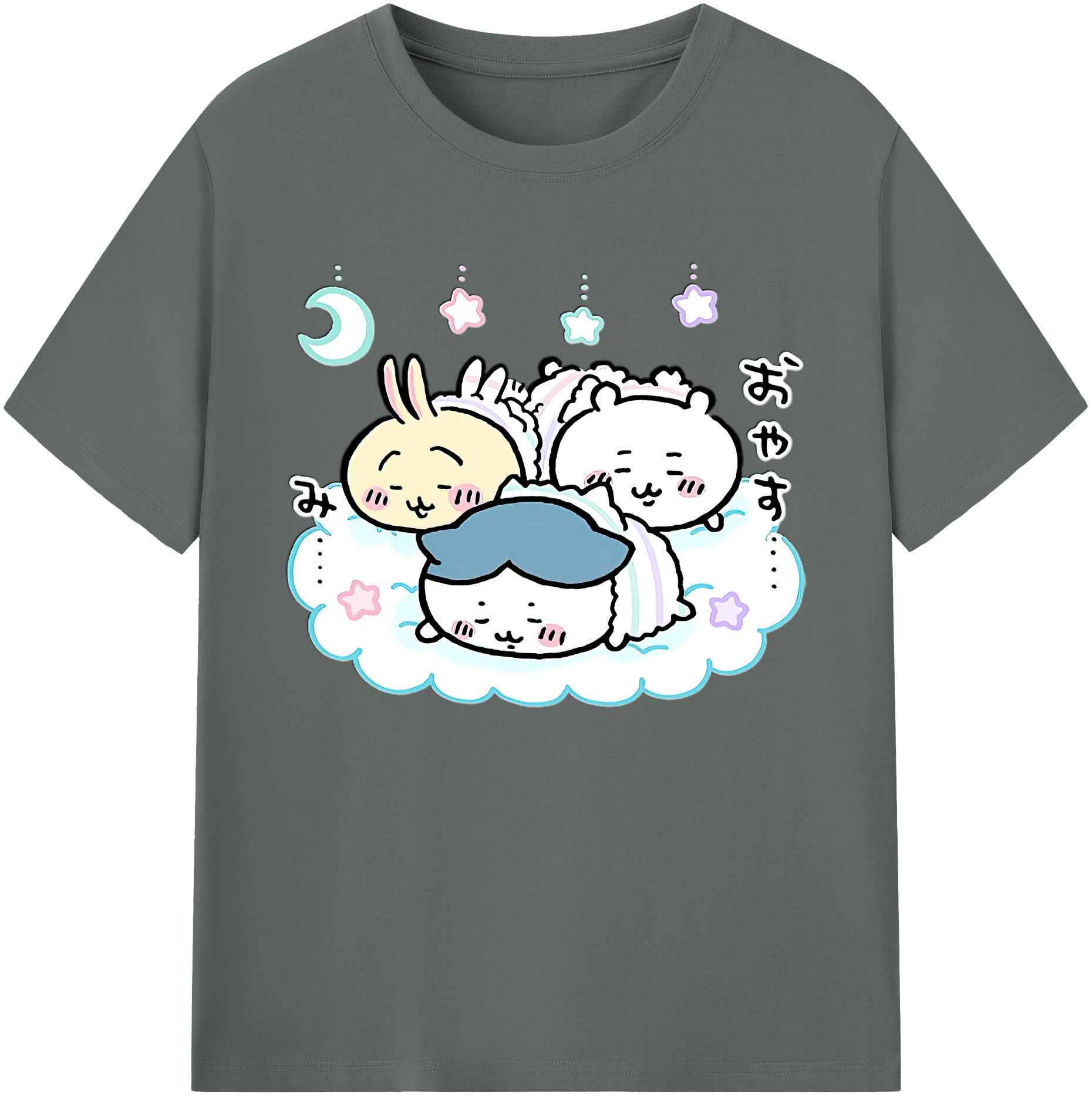 （画像用） ちいかわ ハチワレ Chii-kawa hachiware 綿100％ メンズ半袖Tシャツ｜肌触りやわらか＆通気性